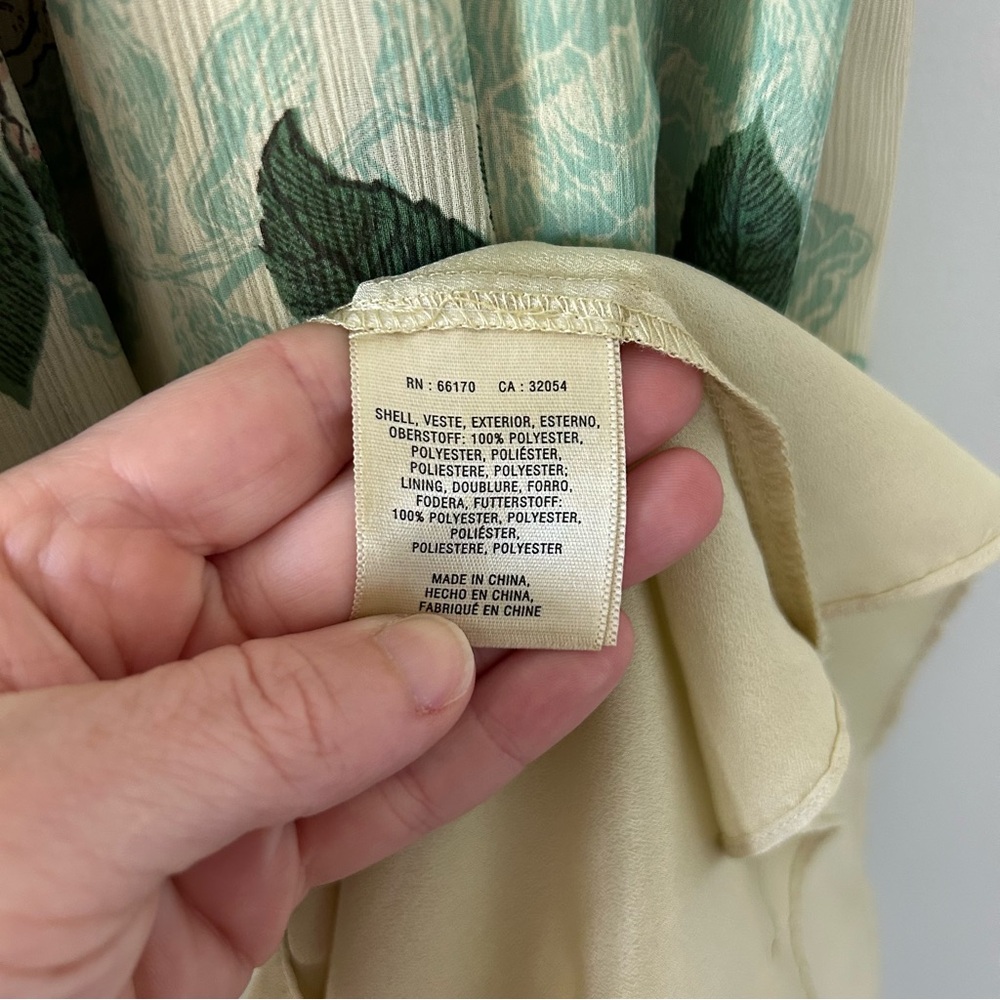 Anthropologie Maeve Maravilla Beige Blue Floral Tiered Sleeveless Maxi Dress 2 - Picture 4 of 9